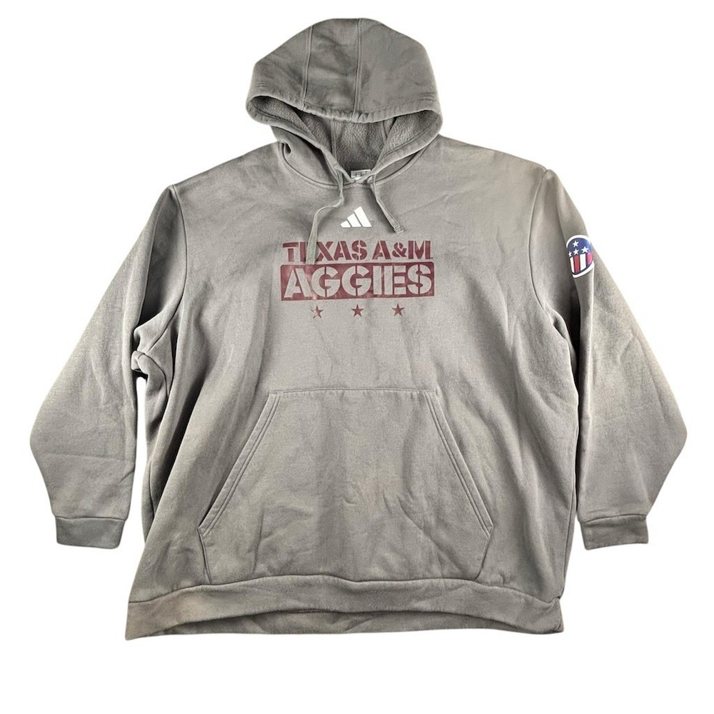 adidas Texas A&M‎ Aggies Pullover Hoodie Men's 4XL Gray Maroon Logo team issued